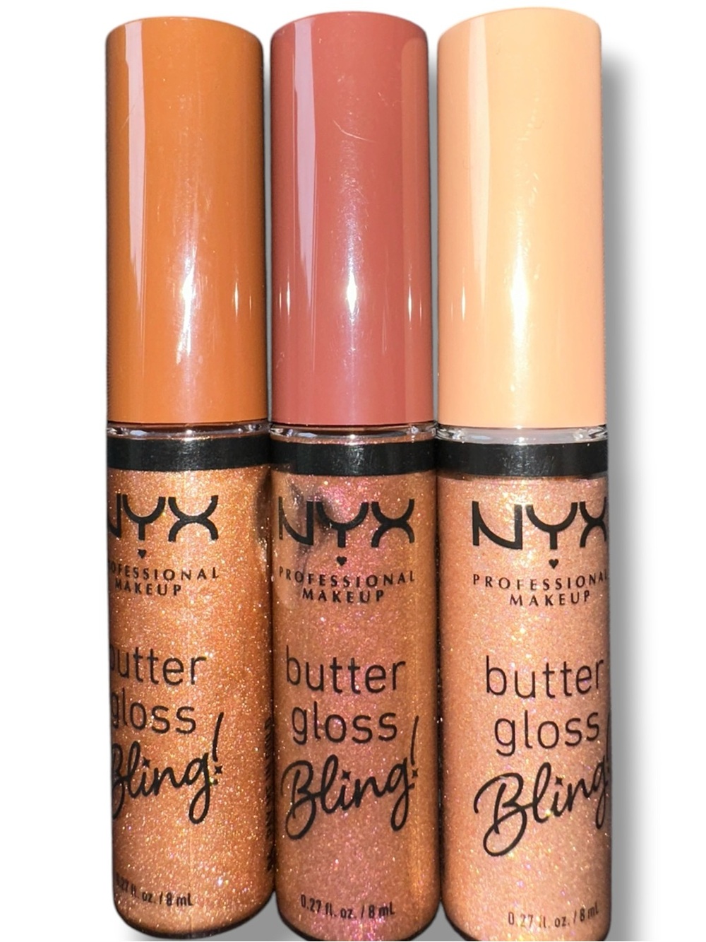 SEALED NYX Butter Gloss Bling Trio - ALL NEW Lip Jewelry Iridescent Glitter FAB